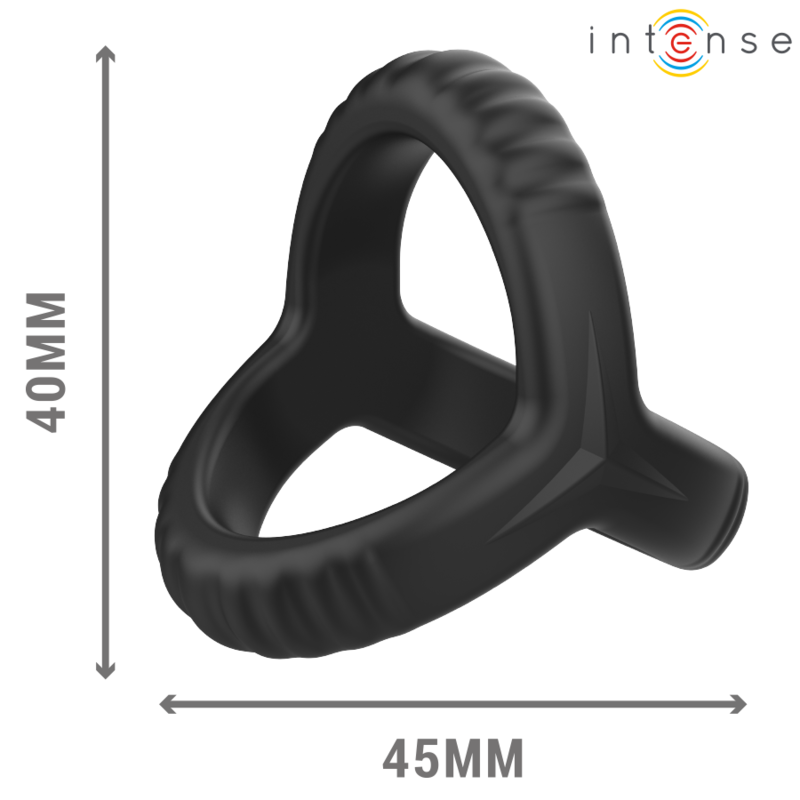 INTENSE - CARSON ANEL DUPLO EM SILICONE PARA PÉNIS PRETO MODELO 4