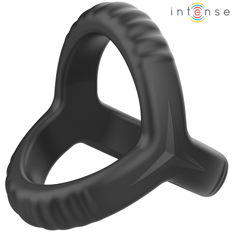 INTENSE - CARSON ANEL DUPLO EM SILICONE PARA PÉNIS PRETO MODELO 4