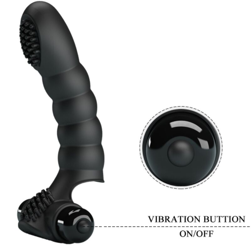 PRETTY LOVE - ALAN VIBRADOR DE DEDO SILICONE PRETO