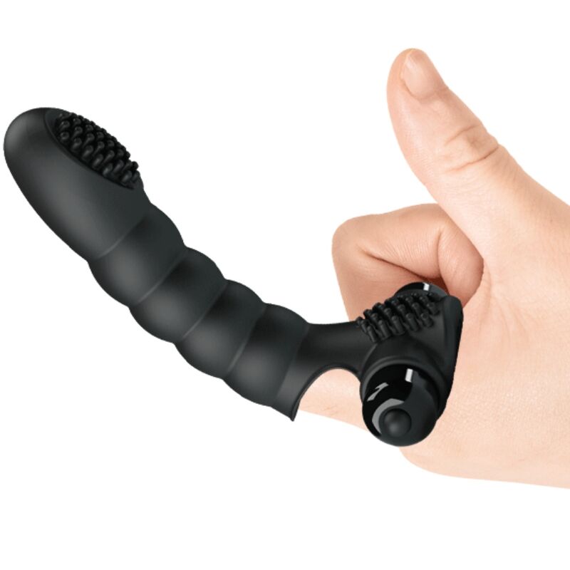 PRETTY LOVE - ALAN VIBRADOR DE DEDO SILICONE PRETO