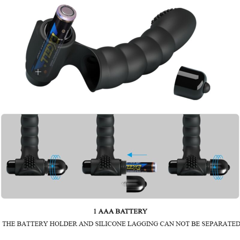 PRETTY LOVE - ALAN VIBRADOR DE DEDO SILICONE PRETO