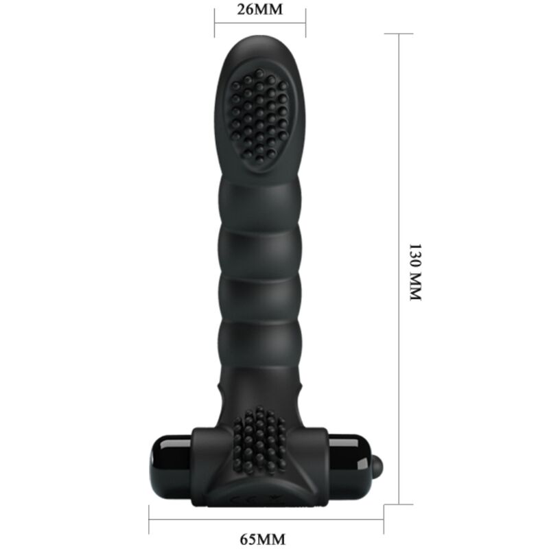PRETTY LOVE - ALAN VIBRADOR DE DEDO SILICONE PRETO