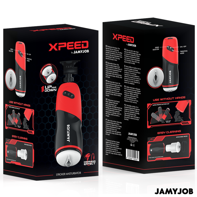 JAMYJOB - XPEED MASTURBADOR VAGINA AUTOMÁTICO 5 MODOS DE EMPUXO E SOM