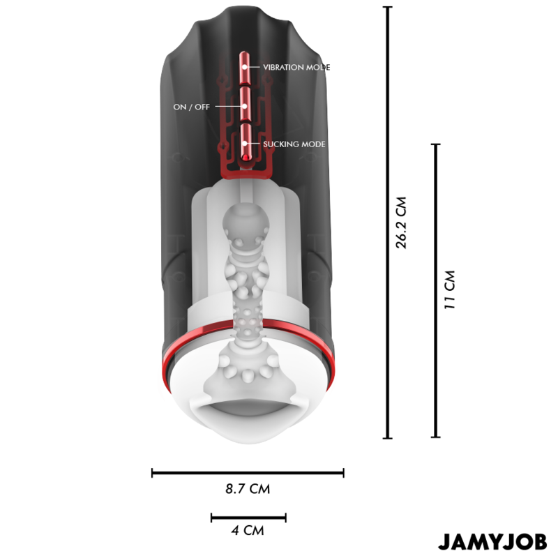 JAMYJOB - MEGABITE MASTURBADOR BOCA AUTOMÁTICO 5 MODOS ONDAS ESTIMULADORAS E VIBRAÇÃO