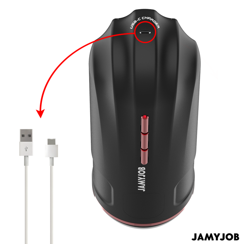 JAMYJOB - MEGABITE MASTURBADOR BOCA AUTOMÁTICO 5 MODOS ONDAS ESTIMULADORAS E VIBRAÇÃO