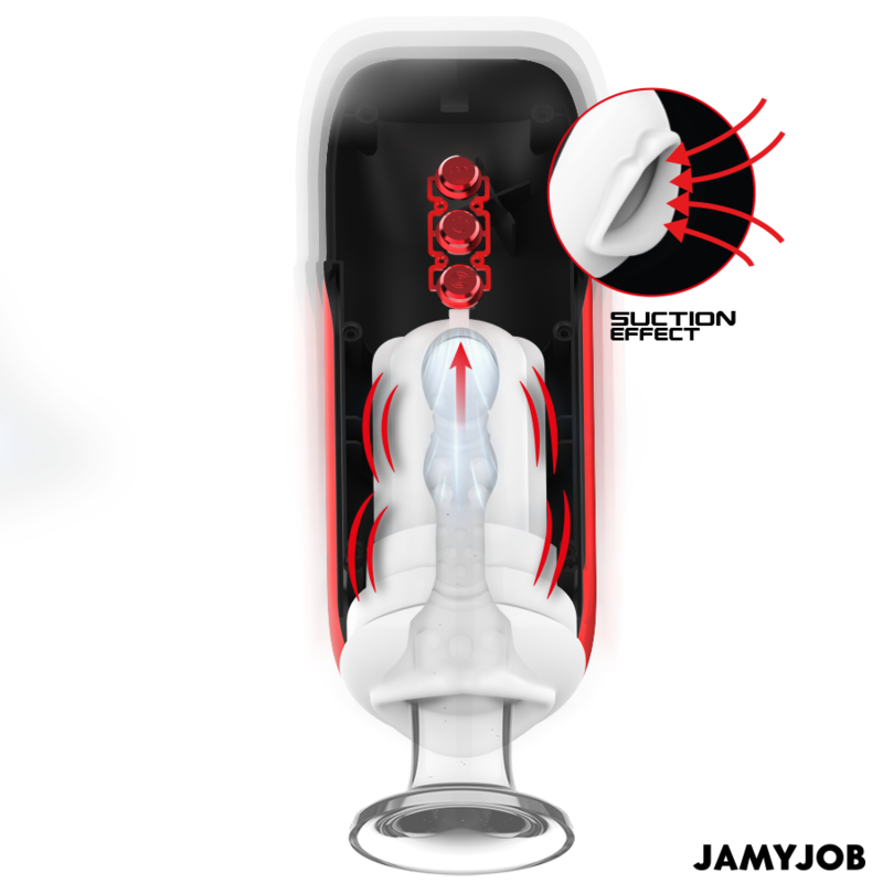 JAMYJOB - BLAZE MASTURBADOR BOCA AUTOMÁTICO 5 MODOS ONDAS ESTIMULADORAS E VIBRAÇÃO