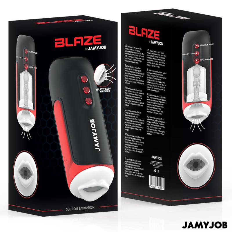 JAMYJOB - BLAZE MASTURBADOR BOCA AUTOMÁTICO 5 MODOS ONDAS ESTIMULADORAS E VIBRAÇÃO