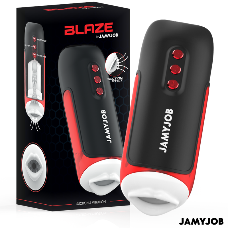 JAMYJOB - BLAZE MASTURBADOR BOCA AUTOMÁTICO 5 MODOS ONDAS ESTIMULADORAS E VIBRAÇÃO