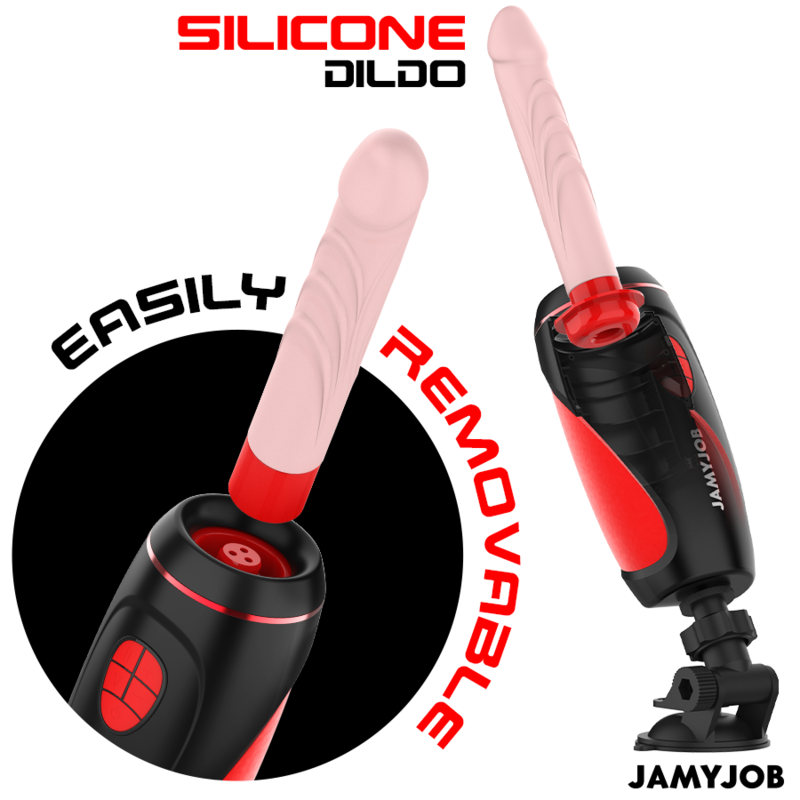 JAMYJOB - PYSTON BASE MASTURBADOR AUTOMÁTICO COM DILDO E CONTROLO REMOTO