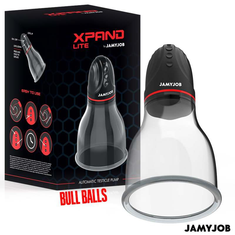 JAMYJOB - XPAND LITE BOMBA AUTOMÁTICA DE TESTÍCULOS 3 NÍVEIS DE ONDAS ESTIMULADORAS CINZA