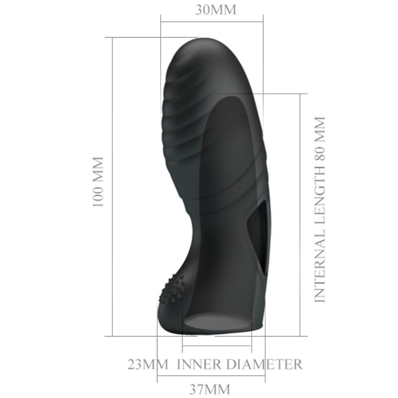 PRETTY LOVE - LICH VIBRADOR DE DEDO SILICONE PRETO