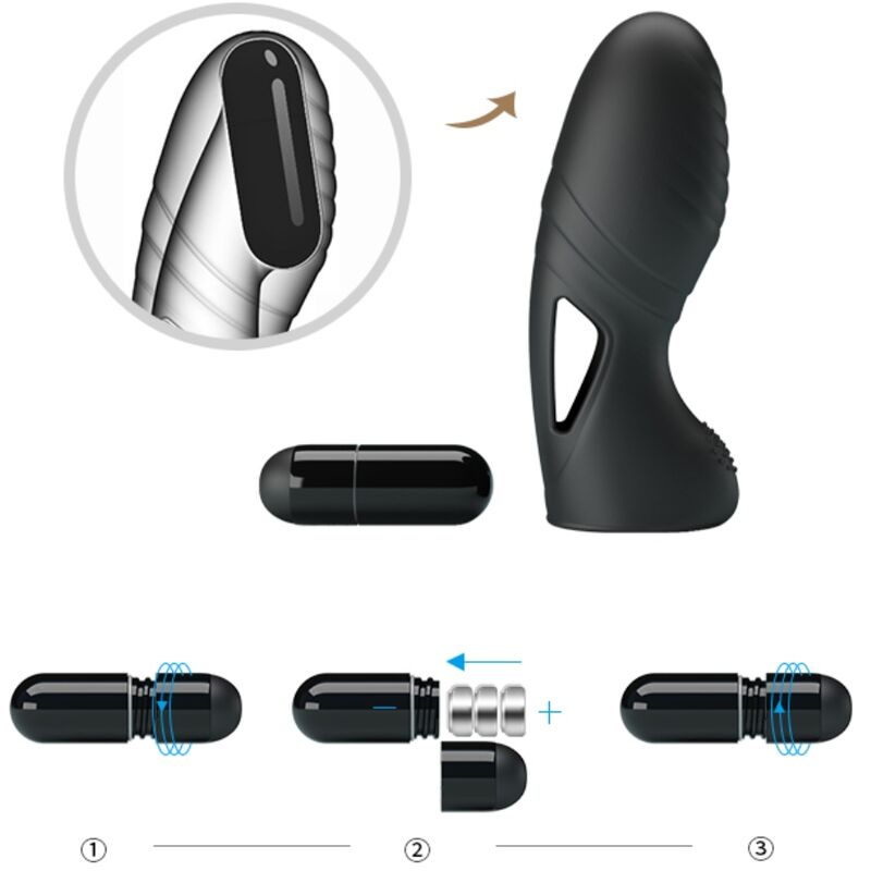 PRETTY LOVE - LICH VIBRADOR DE DEDO SILICONE PRETO