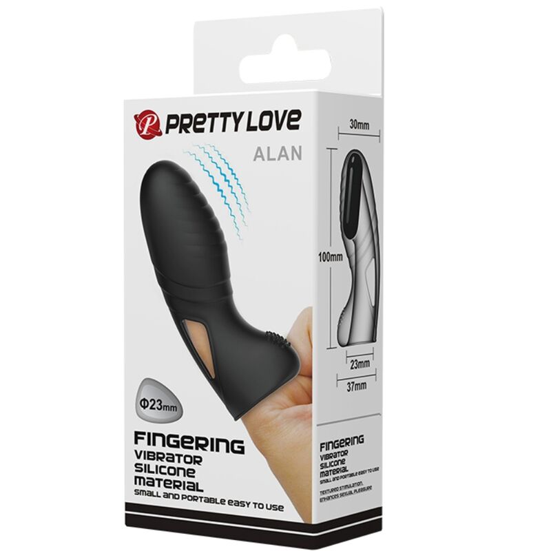 PRETTY LOVE - LICH VIBRADOR DE DEDO SILICONE PRETO