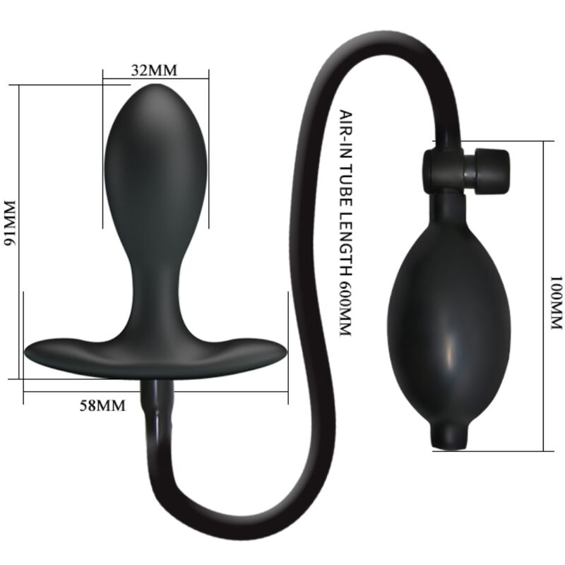 PRETTY LOVE - PLUG ANAL INSUFLÁVEL PRETO