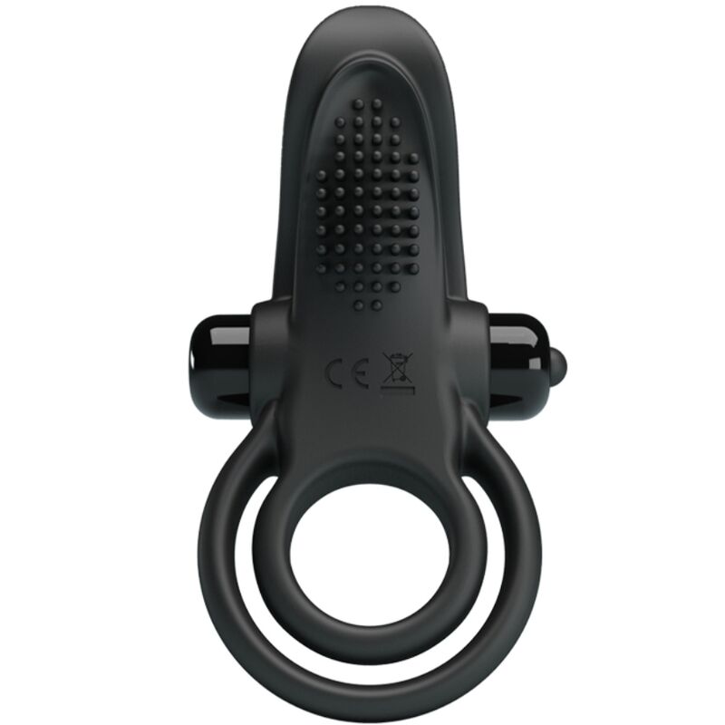 PRETTY LOVE - ANEL DUPLO VIBRATÓRIO + ESTIMULADOR DE CLÍTORIS 10 VIBRAÇÕES PRETO