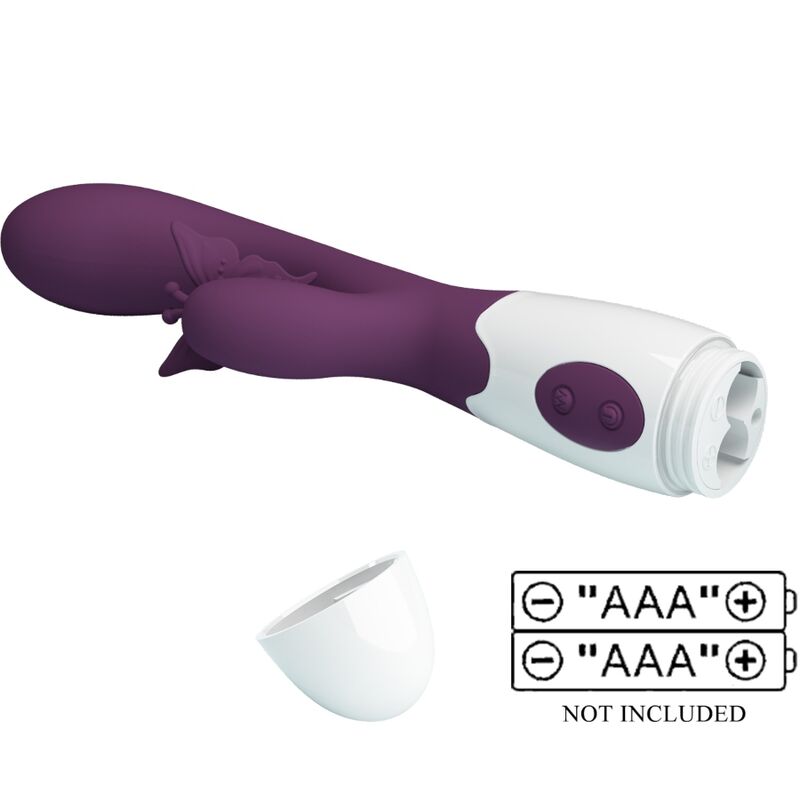 PRETTY LOVE - BUTTERFLY KISS VIBRADOR RABBIT & ESTIMULADOR DE PONTO G ROXO
