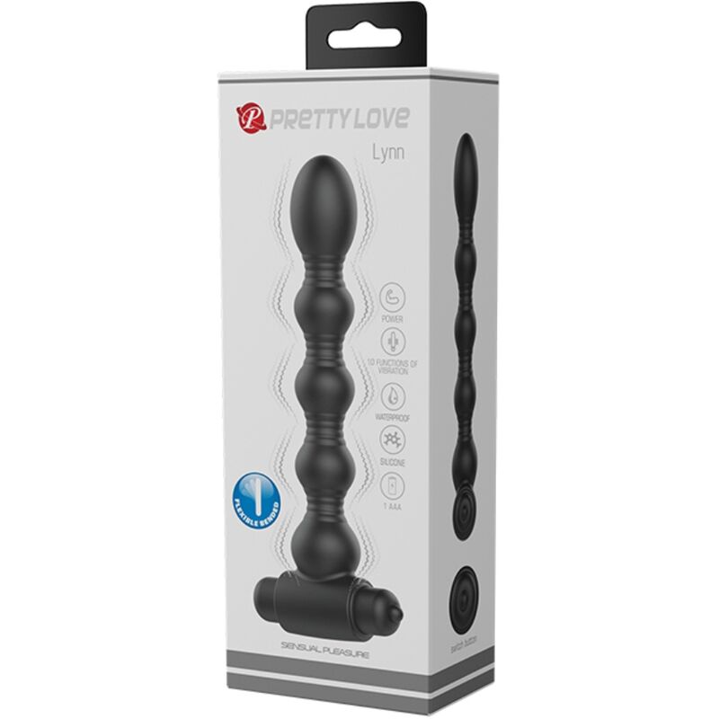 PRETTY LOVE - LYNN PLUG ANAL EM SILICONE 10 VIBRAÇÕES PRETO