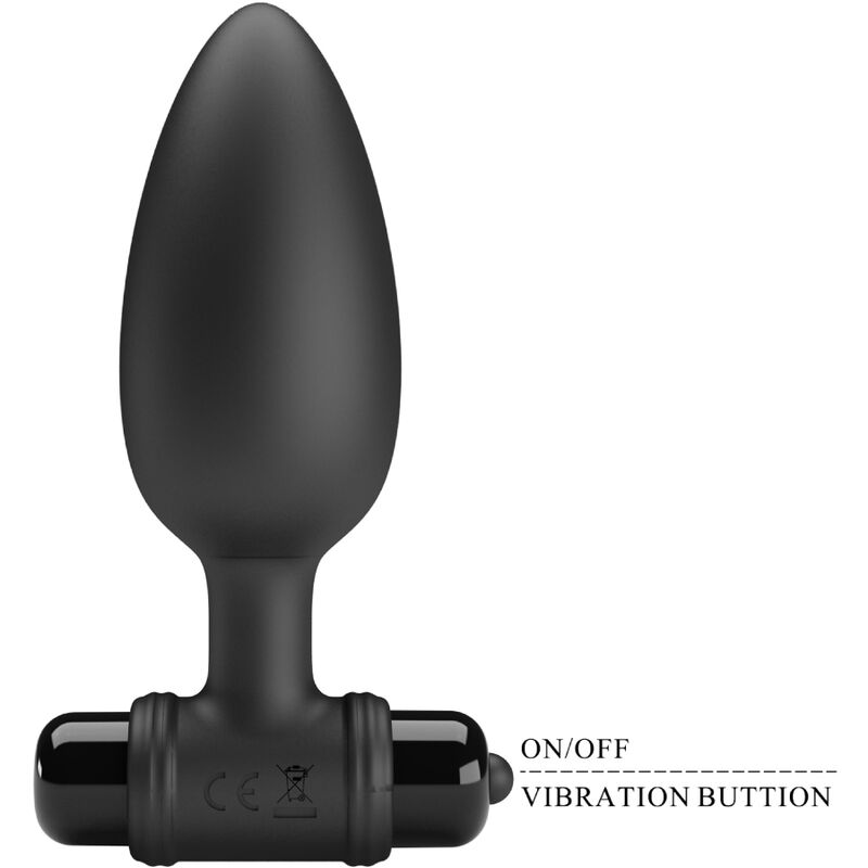 PRETTY LOVE - VIBRA BUTT PLUG 2 PLUG ANAL 10 VIBRAÇÕES PRETO