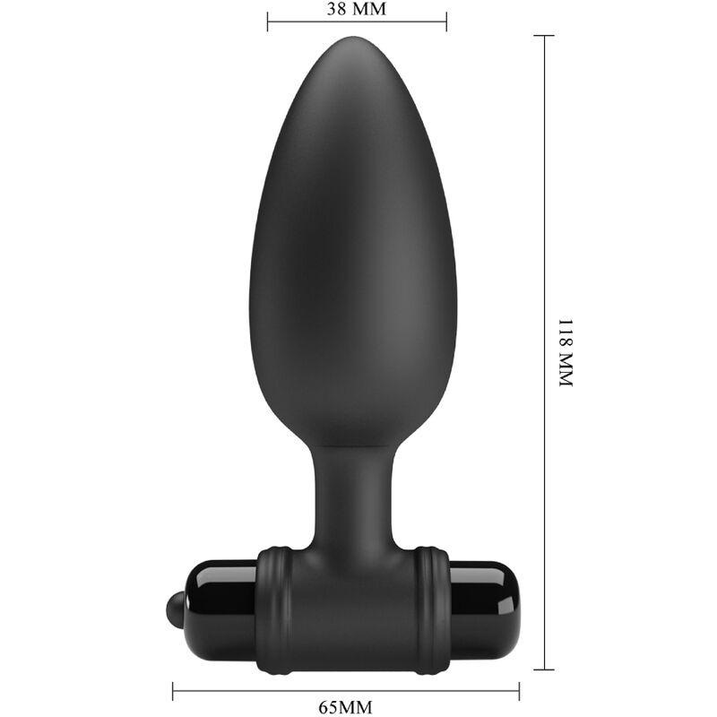 PRETTY LOVE - VIBRA BUTT PLUG 2 PLUG ANAL 10 VIBRAÇÕES PRETO