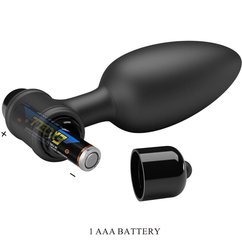 PRETTY LOVE - VIBRA BUTT PLUG 2 PLUG ANAL 10 VIBRAÇÕES PRETO