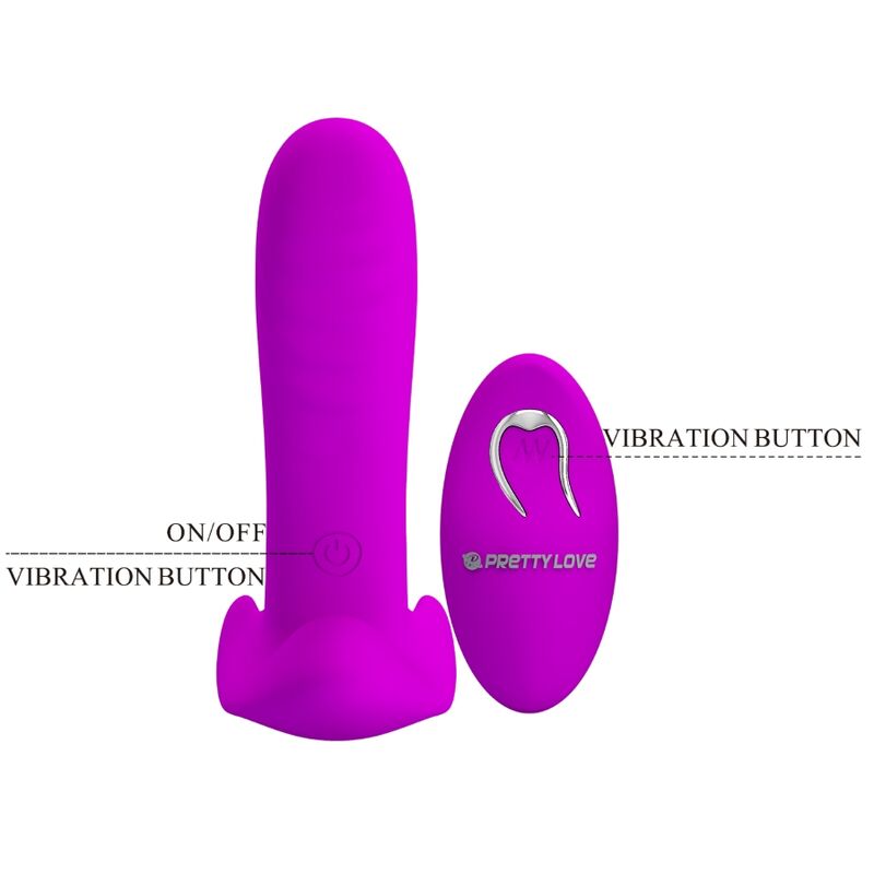 PRETTY LOVE - THUNDERBIRD VIBRADOR DUPLO STRAP-ON COM CONTROLO REMOTO ROXO