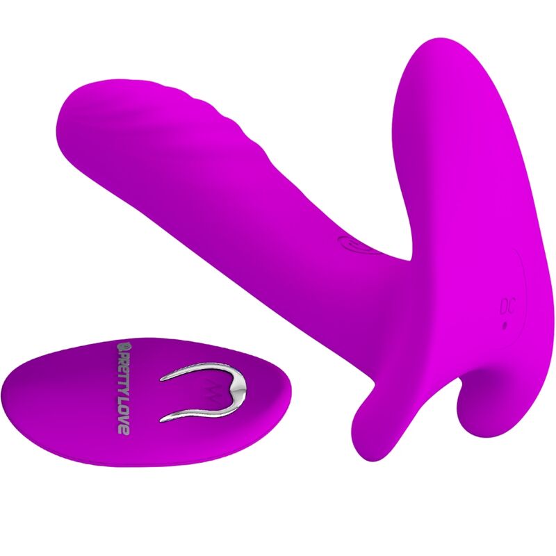 PRETTY LOVE - THUNDERBIRD VIBRADOR DUPLO STRAP-ON COM CONTROLO REMOTO ROXO