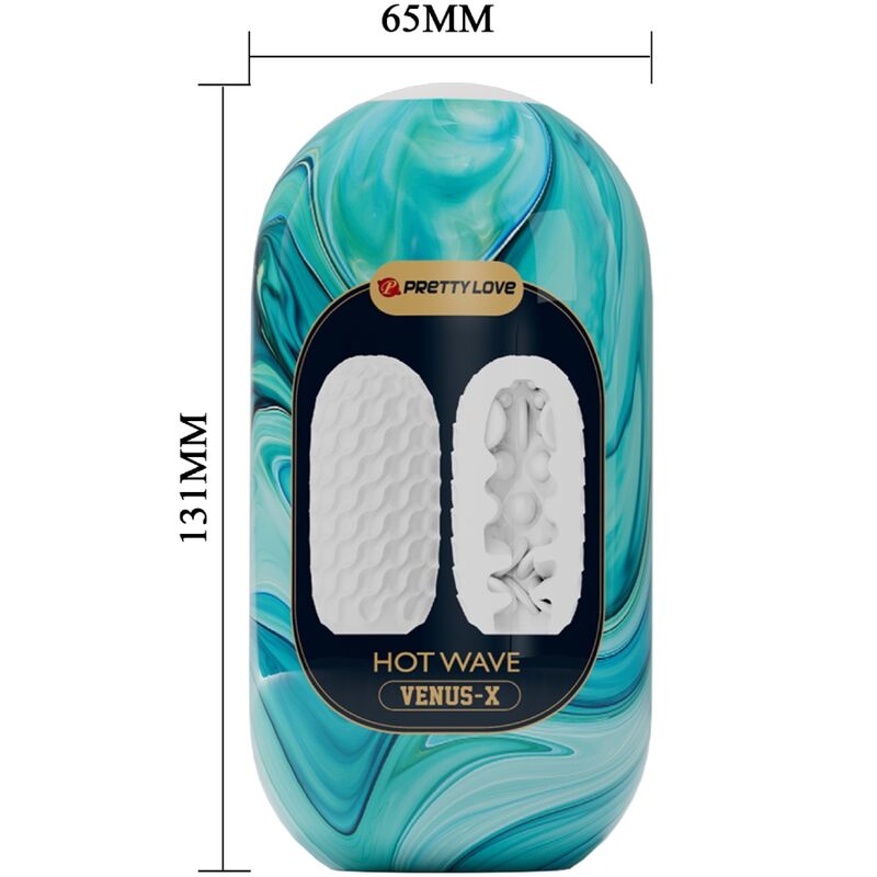 PRETTY LOVE - HOT WAVE MASTURBADOR MASCULINO EM SILICONE BRANCO