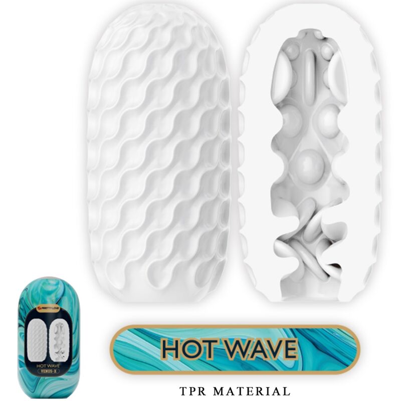 PRETTY LOVE - HOT WAVE MASTURBADOR MASCULINO EM SILICONE BRANCO
