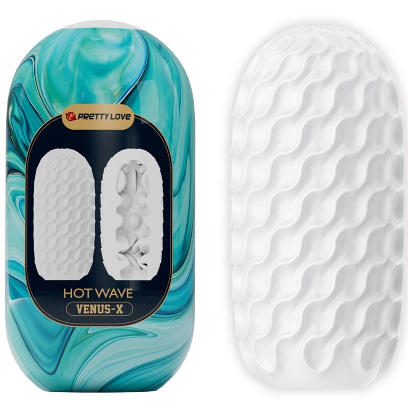 PRETTY LOVE - HOT WAVE MASTURBADOR MASCULINO EM SILICONE BRANCO