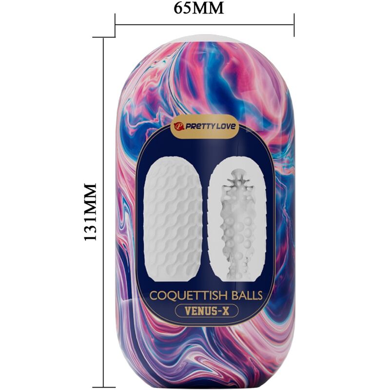 PRETTY LOVE - COQUETTISH BALLS MASTURBADOR MASCULINO EM SILICONE BRANCO