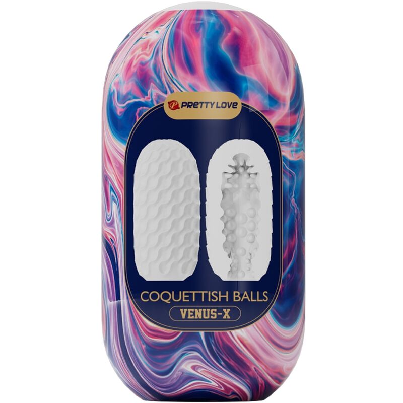 PRETTY LOVE - COQUETTISH BALLS MASTURBADOR MASCULINO EM SILICONE BRANCO