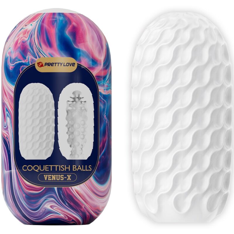 PRETTY LOVE - COQUETTISH BALLS MASTURBADOR MASCULINO EM SILICONE BRANCO