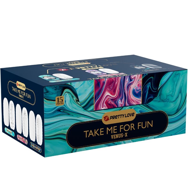 PRETTY LOVE - VENUS X 15 MASTURBADORES MASCULINOS DE SILICONE BRANCO