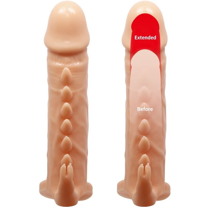 PRETTY LOVE - EMMIT CAPA PARA PÉNIS COM ESTIMULADOR DE CLÍTORIS TOM NATURAL