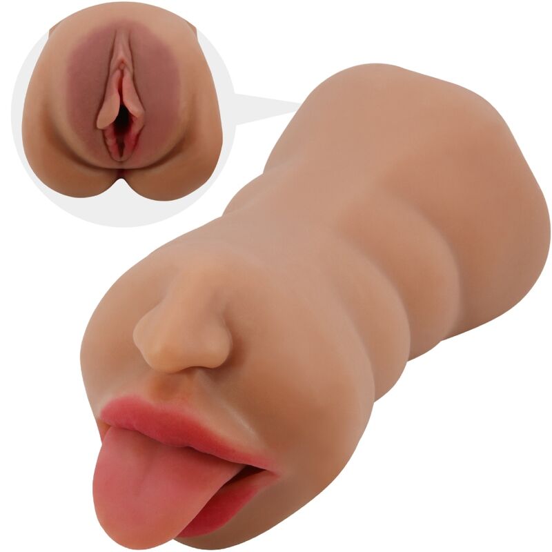 CRAZY BULL - SARAH DOUBLE MASTURBATOR MOUTH &amp; NATURAL VAGINA