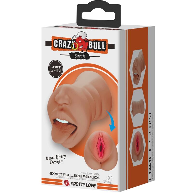 CRAZY BULL - SARAH DOUBLE MASTURBATOR MOUTH &amp; NATURAL VAGINA