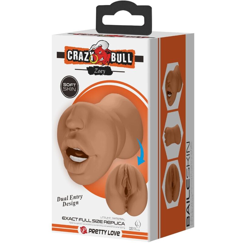 CRAZY BULL - ZOEY MASTURBADOR DUPLO BOCA & VAGINA NATURAL