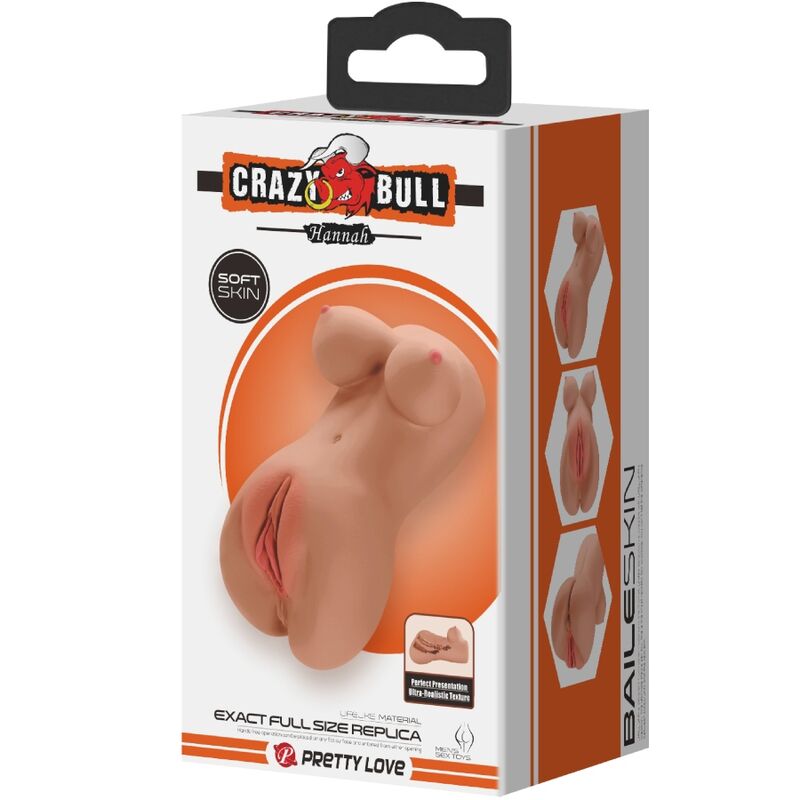 CRAZY BULL - HANNAH MASTURBADOR DUPLO VAGINA & ÂNUS REALISTA CASTANHO