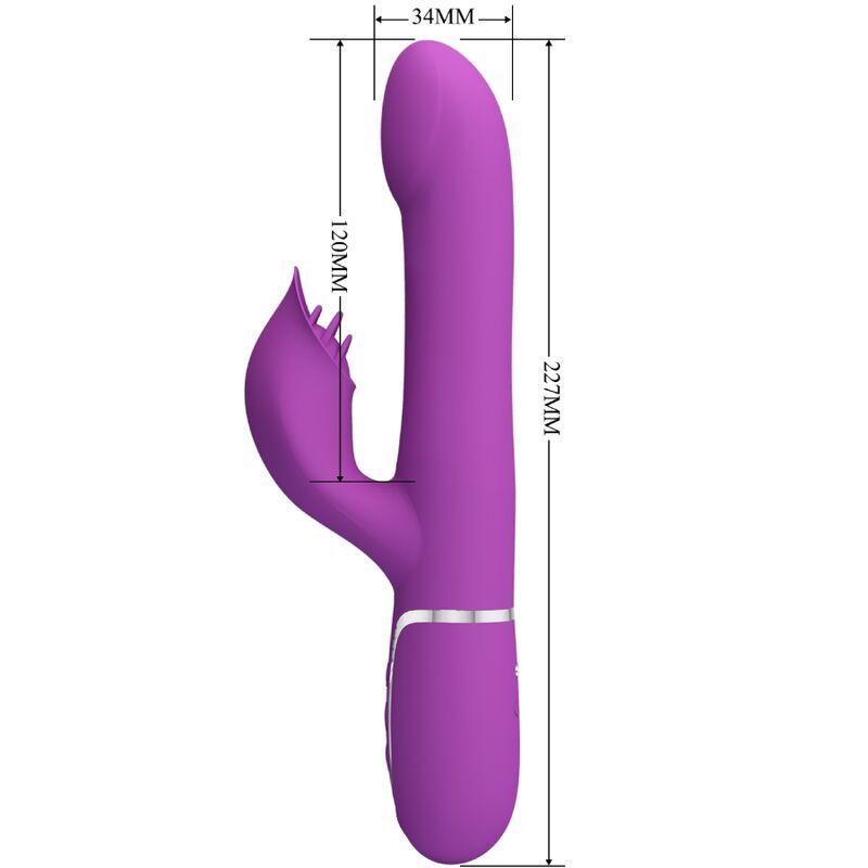 PRETTY LOVE - DEJON VIBRADOR RABBIT MULTIFUNÇÃO 3 EM 1 ROXO