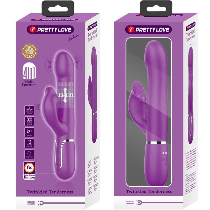 PRETTY LOVE - DEJON VIBRADOR RABBIT MULTIFUNÇÃO 3 EM 1 ROXO