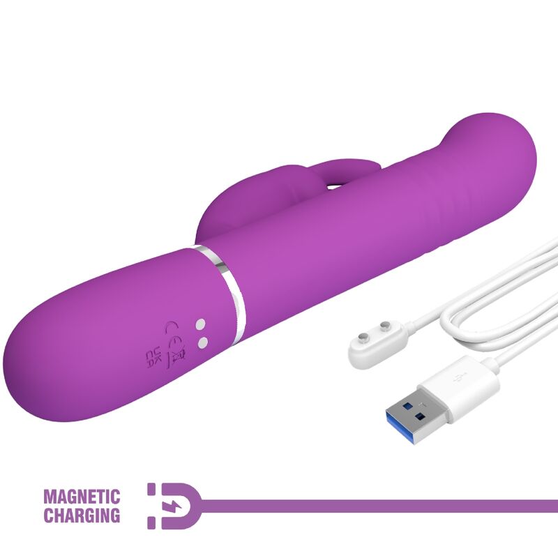 PRETTY LOVE - PERLITA VIBRADOR RABBIT MULTIFUNÇÃO 3 EM 1 ROXO