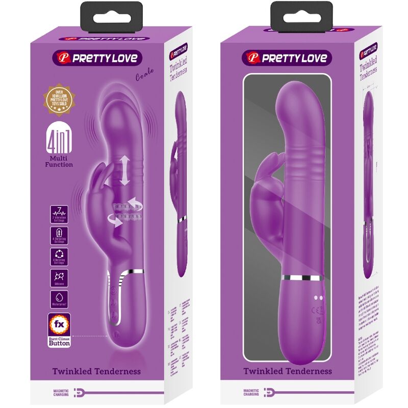 PRETTY LOVE - PERLITA VIBRADOR RABBIT MULTIFUNÇÃO 3 EM 1 ROXO