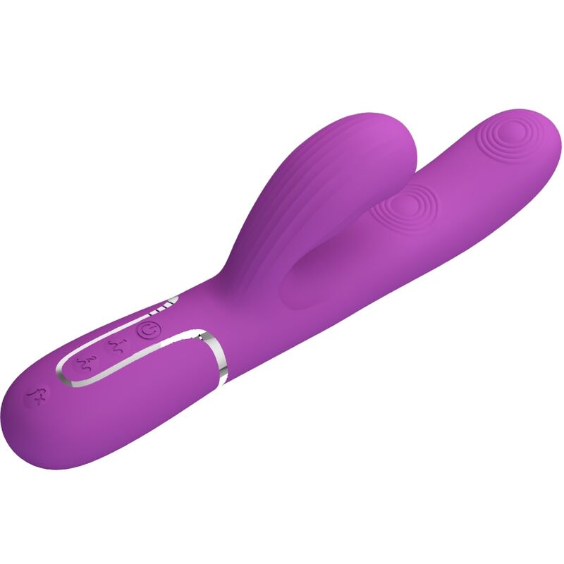 PRETTY LOVE - CAMMY TRIPLO VIBRADOR RABBIT MULTIFUNÇÃO 4 EM 1 AZUL