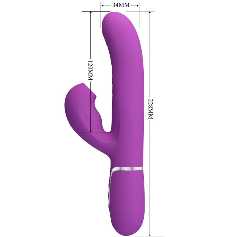 PRETTY LOVE - CAMMY TRIPLO VIBRADOR RABBIT MULTIFUNÇÃO 4 EM 1 AZUL
