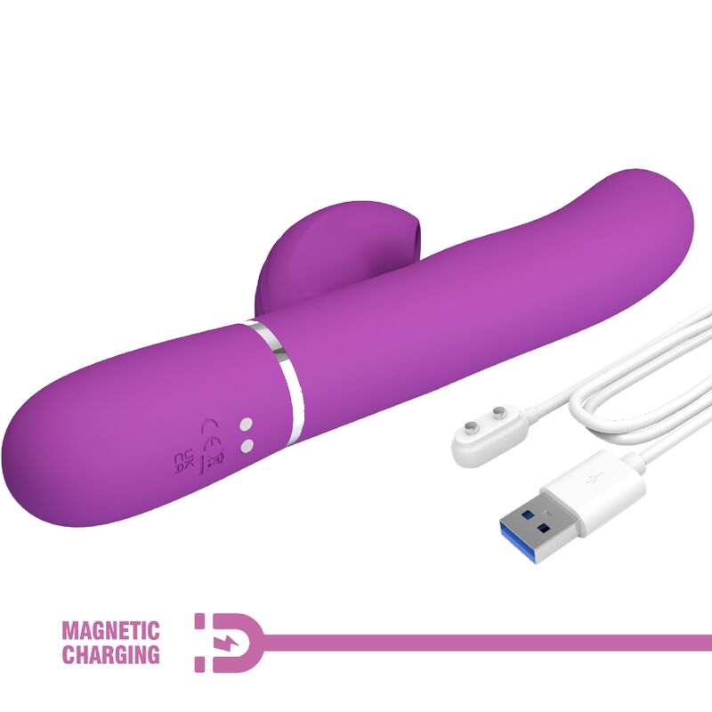 PRETTY LOVE - CAMMY TRIPLO VIBRADOR RABBIT MULTIFUNÇÃO 4 EM 1 AZUL