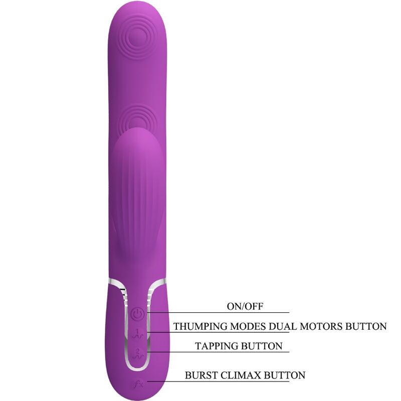 PRETTY LOVE - CAMMY TRIPLO VIBRADOR RABBIT MULTIFUNÇÃO 4 EM 1 AZUL
