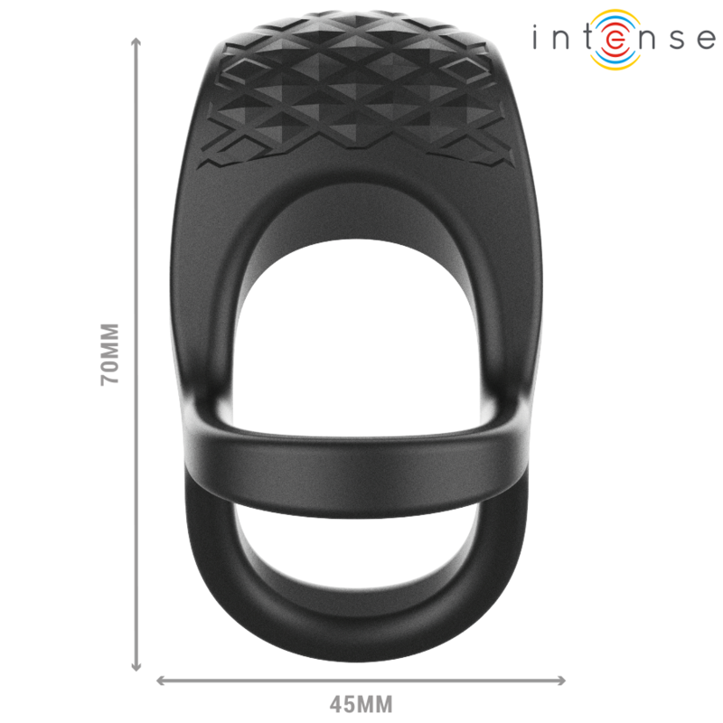 INTENSE - ALEX ANEL DUPLO VIBRATÓRIO PARA PÉNIS 10 VIBRAÇÕES PRETO