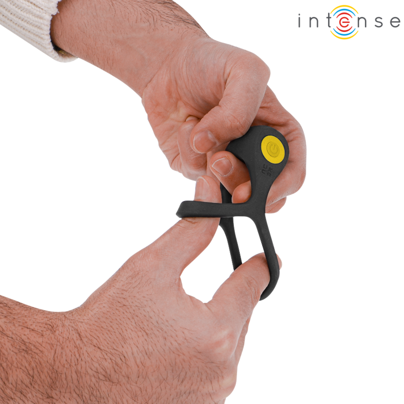 INTENSE - ALEX ANEL DUPLO VIBRATÓRIO PARA PÉNIS 10 VIBRAÇÕES PRETO