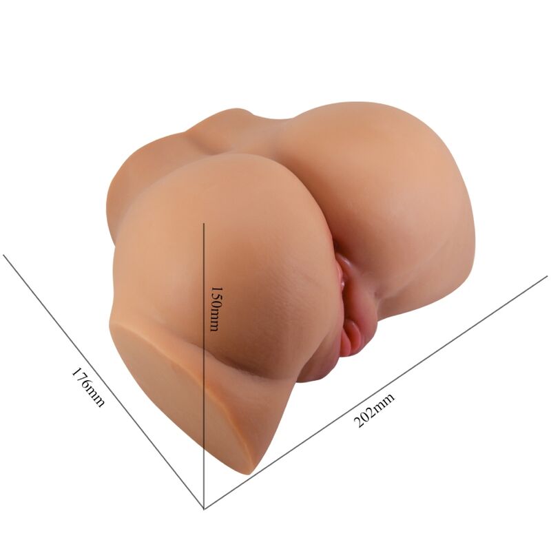 CRAZY BULL - EMILIA TRASEIRO VIBRATÓRIO COM VAGINA E ÂNUS REALISTA TOM NATURAL COM CONTROLO REMOTO