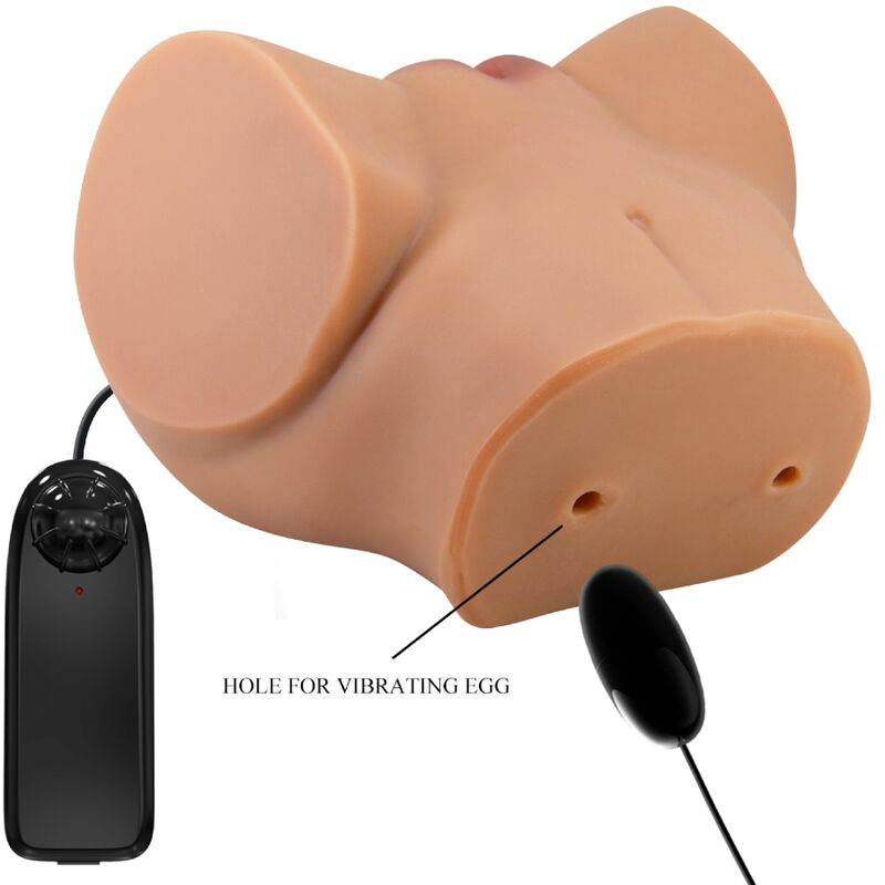 CRAZY BULL - EMILIA TRASEIRO VIBRATÓRIO COM VAGINA E ÂNUS REALISTA TOM NATURAL COM CONTROLO REMOTO